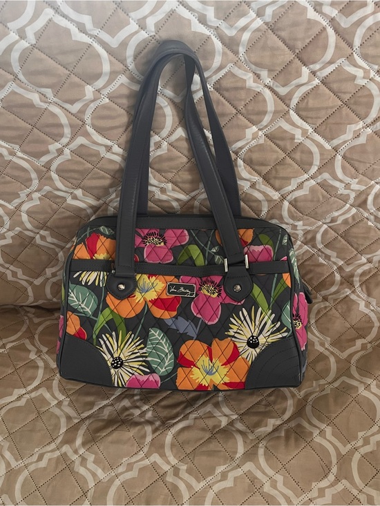 Vera Bradley Handbags - Vera Bradley Black Floral Satchel Bag
